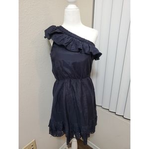 Anthropologie One Shoulder Eyelet Dress